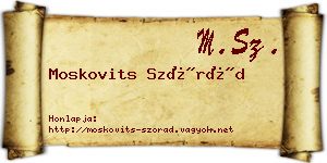 Moskovits Szórád névjegykártya